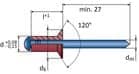 Code 348544 - Rivet aluminium / acier tête fraisée