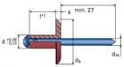 Code 348565 - Rivet aluminium / acier tête plate large