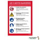 Code 410708 - Panneau les 5 gestes barrières