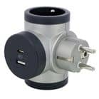 Code 450039 - Fiche triplite 2X2P+T avec USB