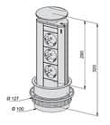Code 545350 - Bloc-prises escamotable ronde