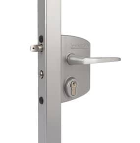 Serrure de portail type industriel à cylindre européen Pour profil carré de 30 à 50 mm