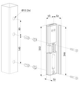 Gâche électrique Gâche électrique Modulec en applique pour serrures LAKQ/LUKY/LDK2