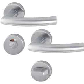 Ensemble inox Trondheim sur rosace Finition inox mat coloris F69