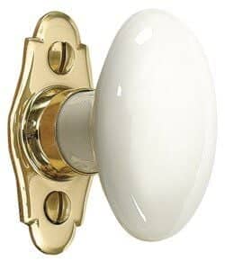 Bouton ovale porcelaine sur platine Bouton porcelaine sur platine