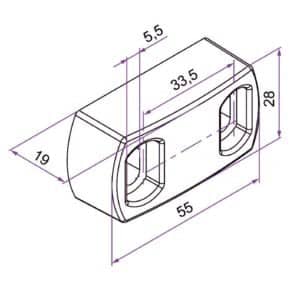 Gâche linteau pour crémone pompier OMNiiA