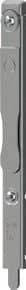 Verrou semi-fixe à levier en applique feuillure 18 x 8 mm