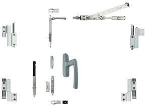 Kit ferrage GALICUBE 150 kg GEA 2 vantaux - compas court