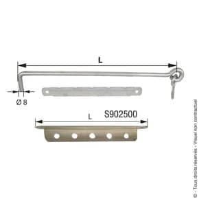 Crochet crémaillère inox Inox 316 L