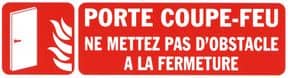 Panneau consignes de sécurité fond rouge et lettres blanches À coller