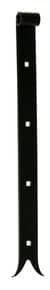 Penture droite queue de carpe percée Acier poudré polyester noir