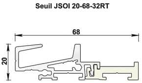 Profil de seuil aluminium JSOI20-68-32RT