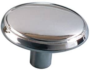 Bouton plat zamak Chromé brillant