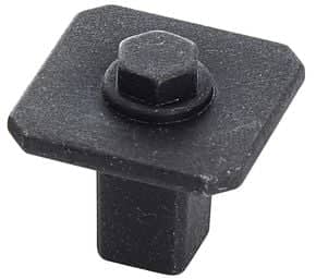 Bouton KENTUCKY carré zamak Noir vieilli mat