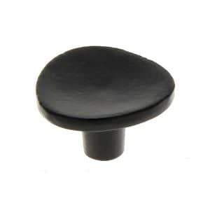 Bouton rond incurvé métal Noir mat