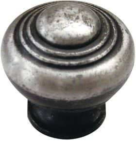 Bouton rustique Zamak vieil argent