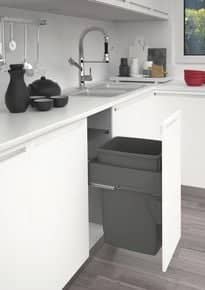 Poubelle coulissante 60 L Pour meuble de 400 mm