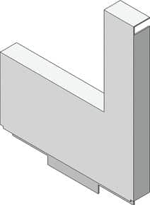 Adaptateur sous-évier dos acier forme L Hauteur C (193 mm)