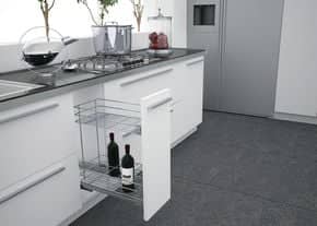 Panier porte-bouteilles coulissant chromé