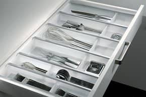Range-couverts CUISIO Blanc translucide avec profil séparation alu