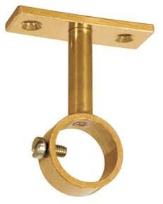 Piton sur platine pour tube de penderie rond Laiton poli