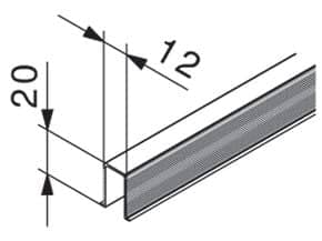 Rail de guidage à entailler sous la porte Pour HAWA Junior 40, 80 et 120 bois