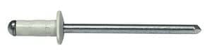 Rivet multi-serrage aluminium / acier tête plate Tête laquée blanche RAL 9016
