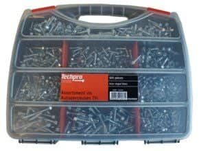 Coffret vis autoperceuses tête hexagonale Acier zingué blanc