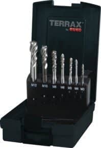 Coffret de 7 tarauds machine HSS goujure helicoidale pas métrique