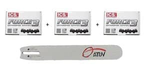 Lot 3 chaines pour tronçonneuse + 1 guide 30 cm