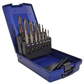Coffret de 7 forets et 7 tarauds machine pas métrique