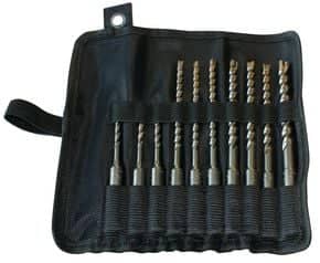 Trousse de 10 forets béton SDS-Plus 3 taillants