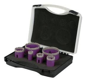 Coffret 6 trépans diamant à sec 22 à 76mm M14