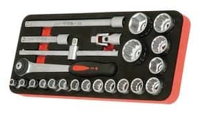 Module douilles et cliquet 1/2" 23 pièces