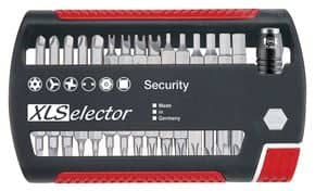 Coffret 30 embouts sécurité Torx percé / Tri-wing / Torq set / Snake eyes / Carré / 6 pans percé