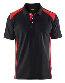 Polo piqué bicolore 3324 Noir / rouge
