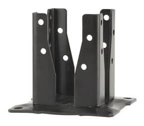 Pied de poteau carré AG527 Acier finition noire