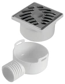 Siphonnette grille carrée avec adaptateur