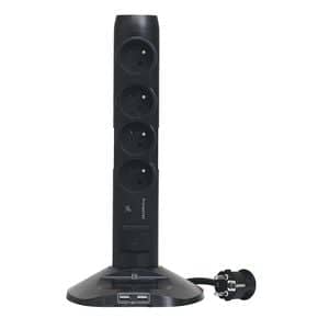 Rallonge multiprise 4 prises + 2 USB + 1 micro USB