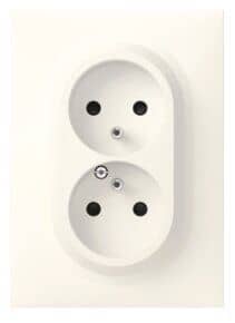 Double prise monobloc de courant DOOXIE avec terre