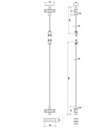 Code 005002 - Kit point haut et bas pour serrure carénée
