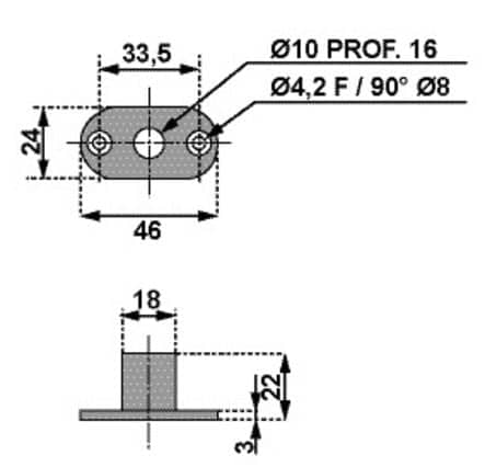 Code 005411 - Boîte à roulement pour penture à cache