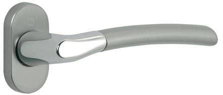 Code 064179 - Béquille double laiton / alu Bergen sur rosace ovale