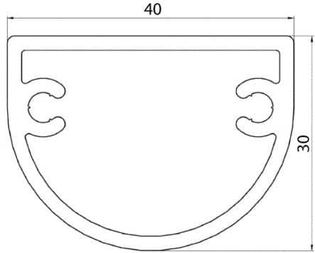 Code 069394 - Tube de poignée 4865 demi-rond