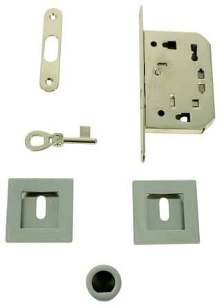 Code 078351 - Set serrure avec poignées cuvettes carrées