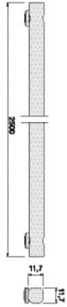 Code 091840 - Tringle aluminium en 2 500 mm