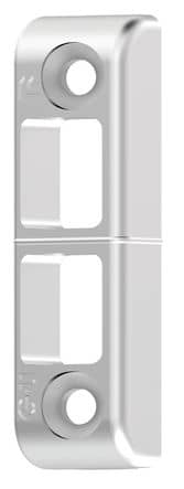 Code 097566 - Gâche bois - Jeu de 12 mm - En applique - Feuillure 24 x 8 mm - Euronut 11/8 x 4 mm - A13