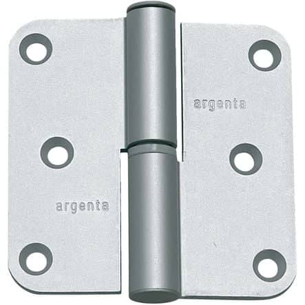 Code 101589 - Paumelles 80/80A bouts ronds 80x80 mm, gauche - Aluminium argent EV1