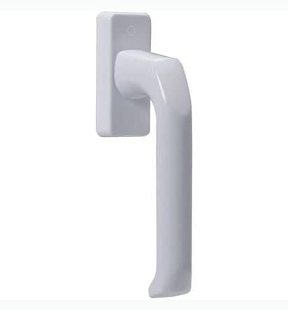 Code 101678 - Bouton de fenêtre CORTINA aluminium 029/U26 : carré 7 dép. 30 mm avec vis - Aspect inox F9