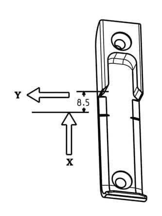 Code 105063 - Gâche bois - jeu de 4 mm - À défoncer en parement - A9